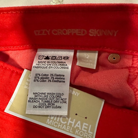Michael Kors Capri Pants Bright Ruby Red NWT - Picture 4 of 10